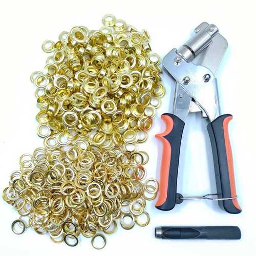 300套10.5mm+安装钳索环圈篷布金属汽眼金色气眼扣鸡眼扣工具套装