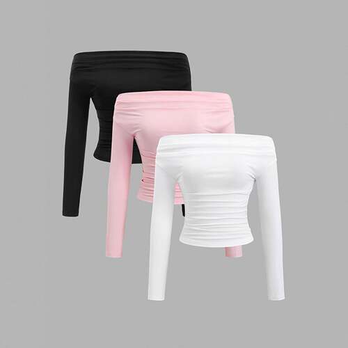 and winter base basic style versatile one-shoulder women's