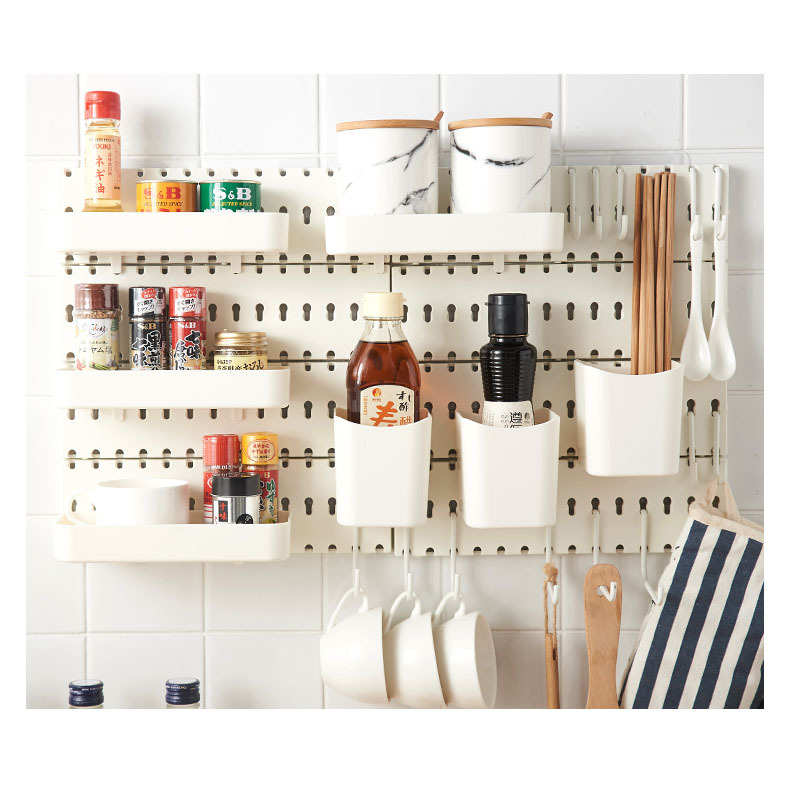 组合创意塑料洞洞板宿舍厨房装饰搁板收纳架简约壁挂墙上隔板花架