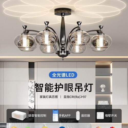 客厅吊灯2025新款大气主灯意式极简感轻奢全屋灯具套餐组合