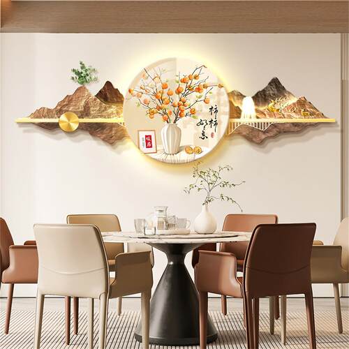 家用餐厅墙面装饰画北欧饭厅餐桌背景墙挂画现代简约客厅轻奢壁画