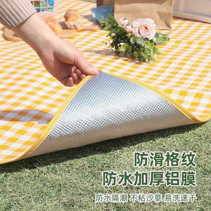 野餐垫户外徒步休闲公园坐垫加厚便携带野外野炊垫露营帐篷防潮垫