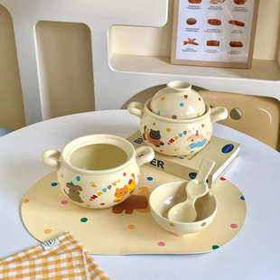 治愈系奶油风一人食砂锅可明火燃气砂锅家用石锅煲仔饭泡面锅汤锅