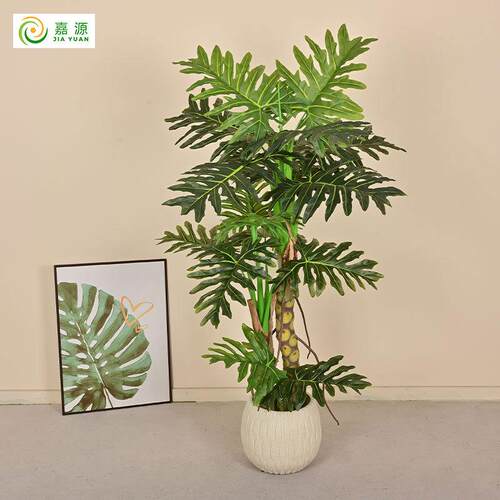 大型仿真绿植喜林芋龟背树盆栽软装橱窗家居装饰落地植物摆件造景