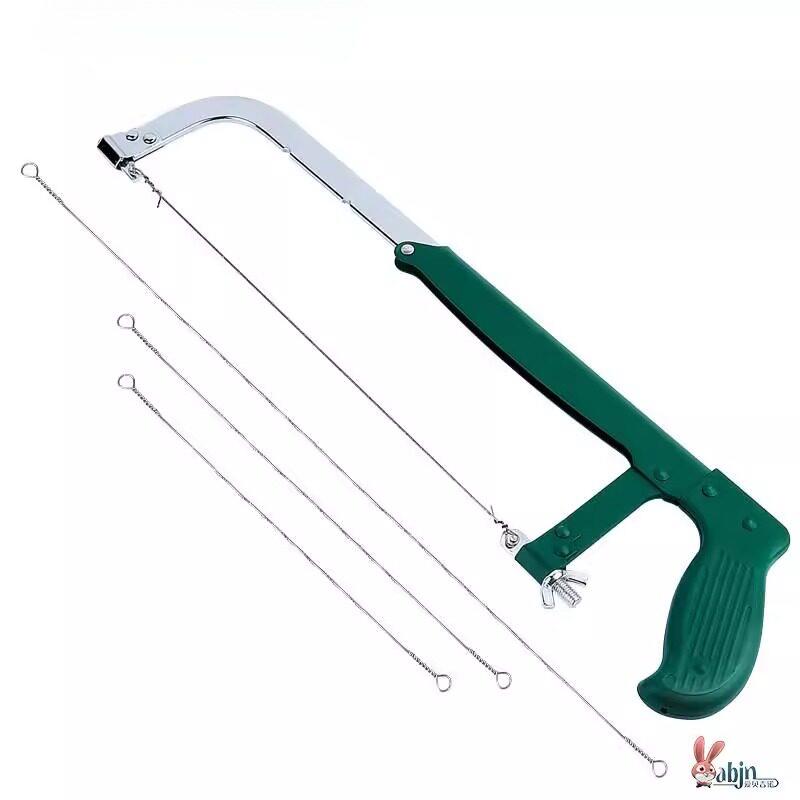 拉花锯条线锯条金属手工锯钢丝齿木工雕花多面锯条钢锯架弓300mm