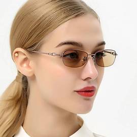 变色眼镜女纯钛眼镜，可配度数近视，太阳眼镜防蓝光半框平光墨镜