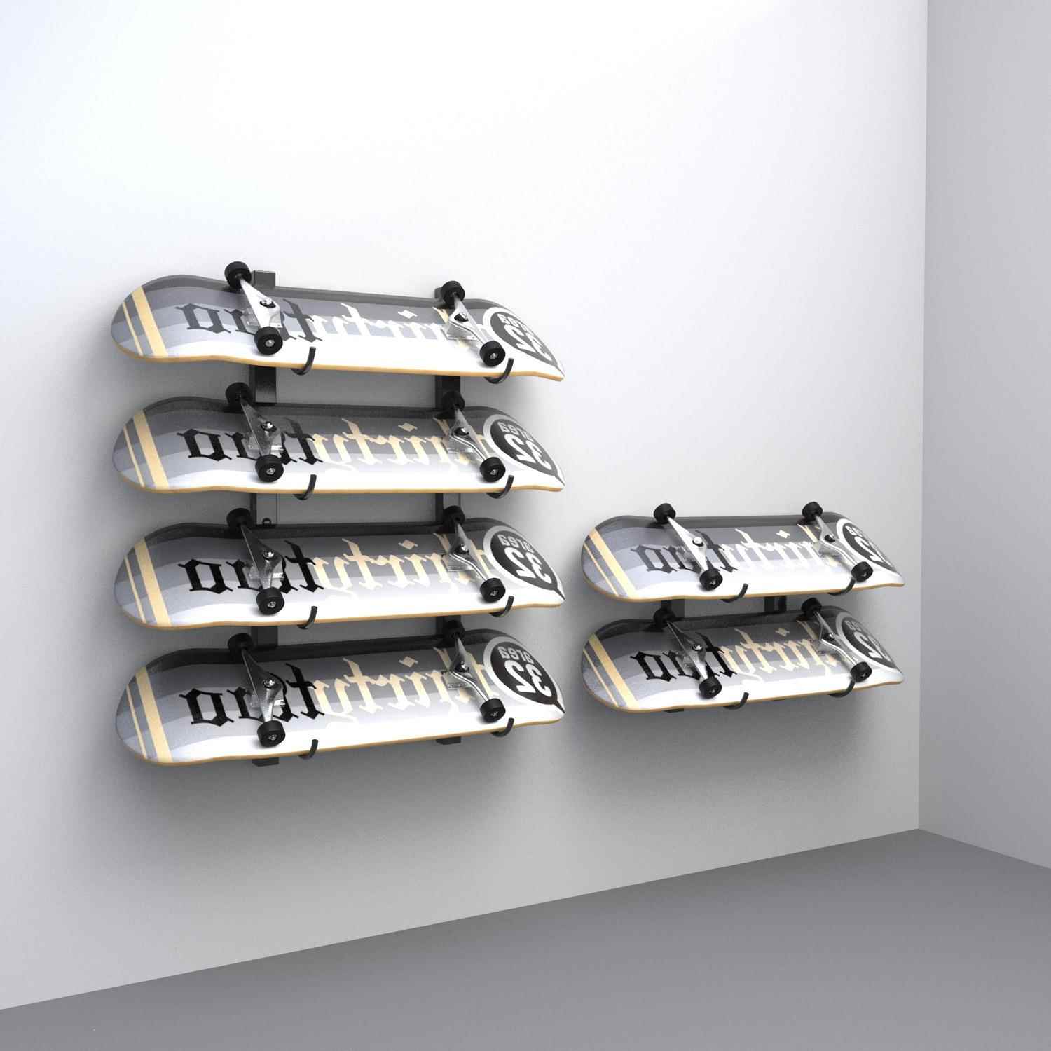 双翘滑板挂架壁挂长板陆地冲浪板挂放架上墙多层收纳陈列展示架子