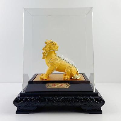 客厅电视背景墙两边的摆件新款绒沙金谛听地藏王坐骑独角神兽家居