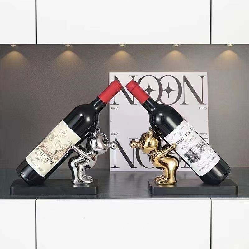 暴力熊红酒架摆件电酒柜视柜46575735客厅玄关餐边柜博古架饰品家