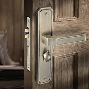 新中UF1式 门锁室内家间用通用木型古铜房门具简约静音卧锁室房门