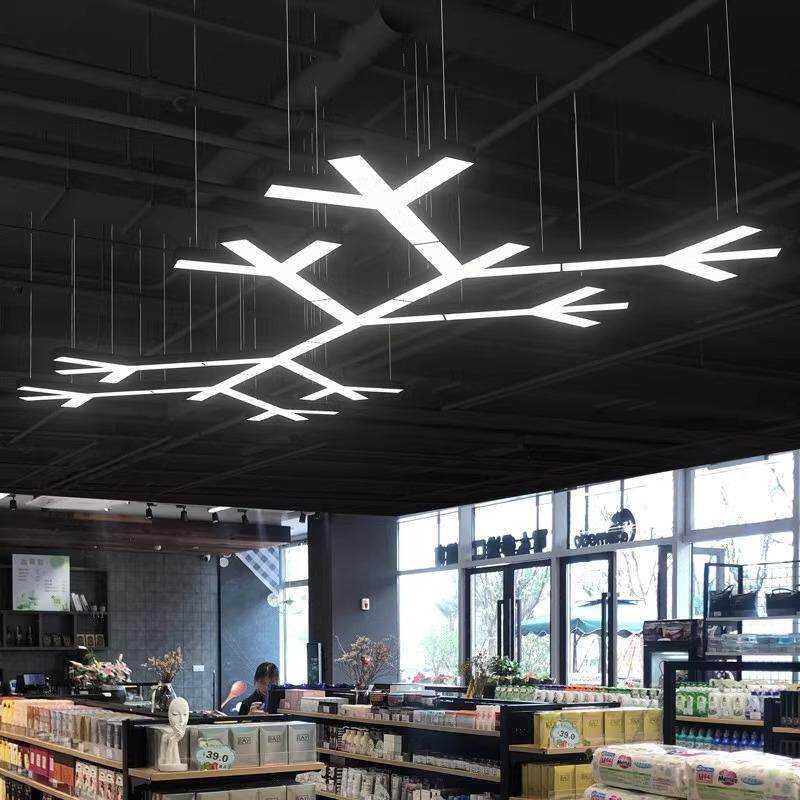 LED吊灯商场超市雪花造型灯健身房网咖办公室舞蹈室创意灯具
