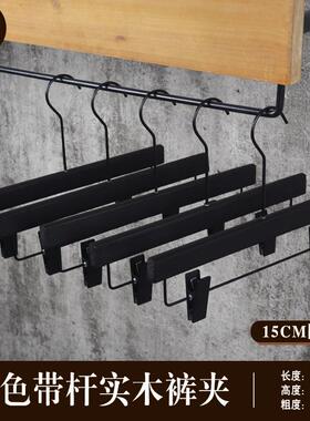 正品定宽制LOOG黑色实木衣架服装店木质男女大肩衣挂撑衣架子木头