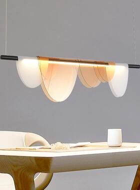 北欧创意光影吊灯简约客设计师餐厅卧室少女床头蓝色小清新LED灯