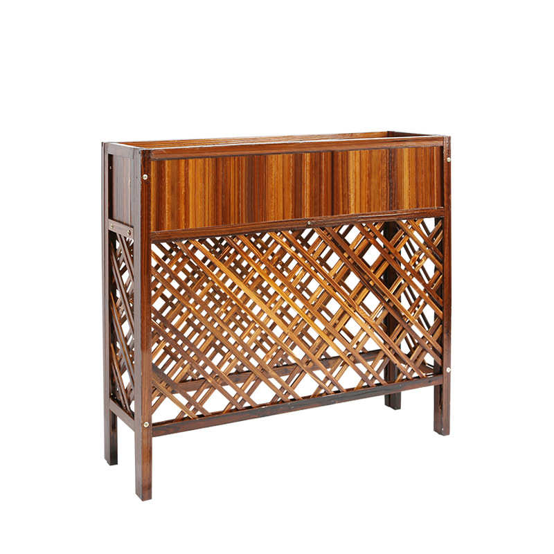 餐厅隔断围栏户外花箱防腐木实木网格花架店铺隔断花槽篱笆花盆架