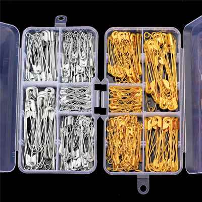 1Set 27/32/38/45/55mm Safety Pins Box DIY Sewing Tools Iron