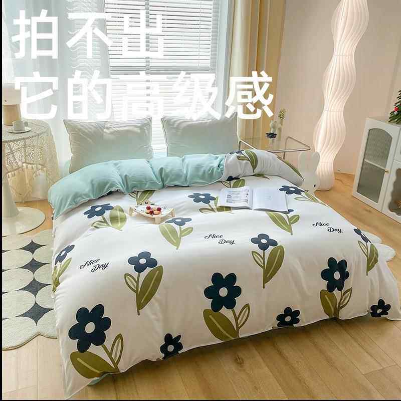 厂家斜纹磨毛印被m套单件2双人被罩.0床单品花CEM被套可