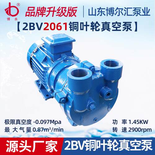 2BV2061水环式真空泵打桩机机械密封1.45kw铜叶轮水环式真空泵
