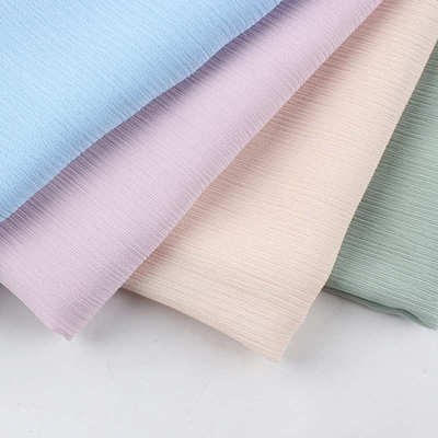 118g顺纡绉雪纺布料 加密雪纺绉布 全涤百褶连衣裙衬衣汉服面料