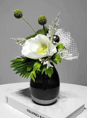 简约现代仿真花摆件陶瓷花瓶假花饰品客厅插花组合摆设洽谈桌花艺