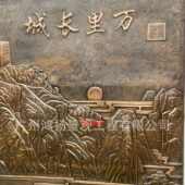 玻璃钢浮雕加工制作一体化工厂玻璃钢仿铜浮雕红色人物浮雕墙