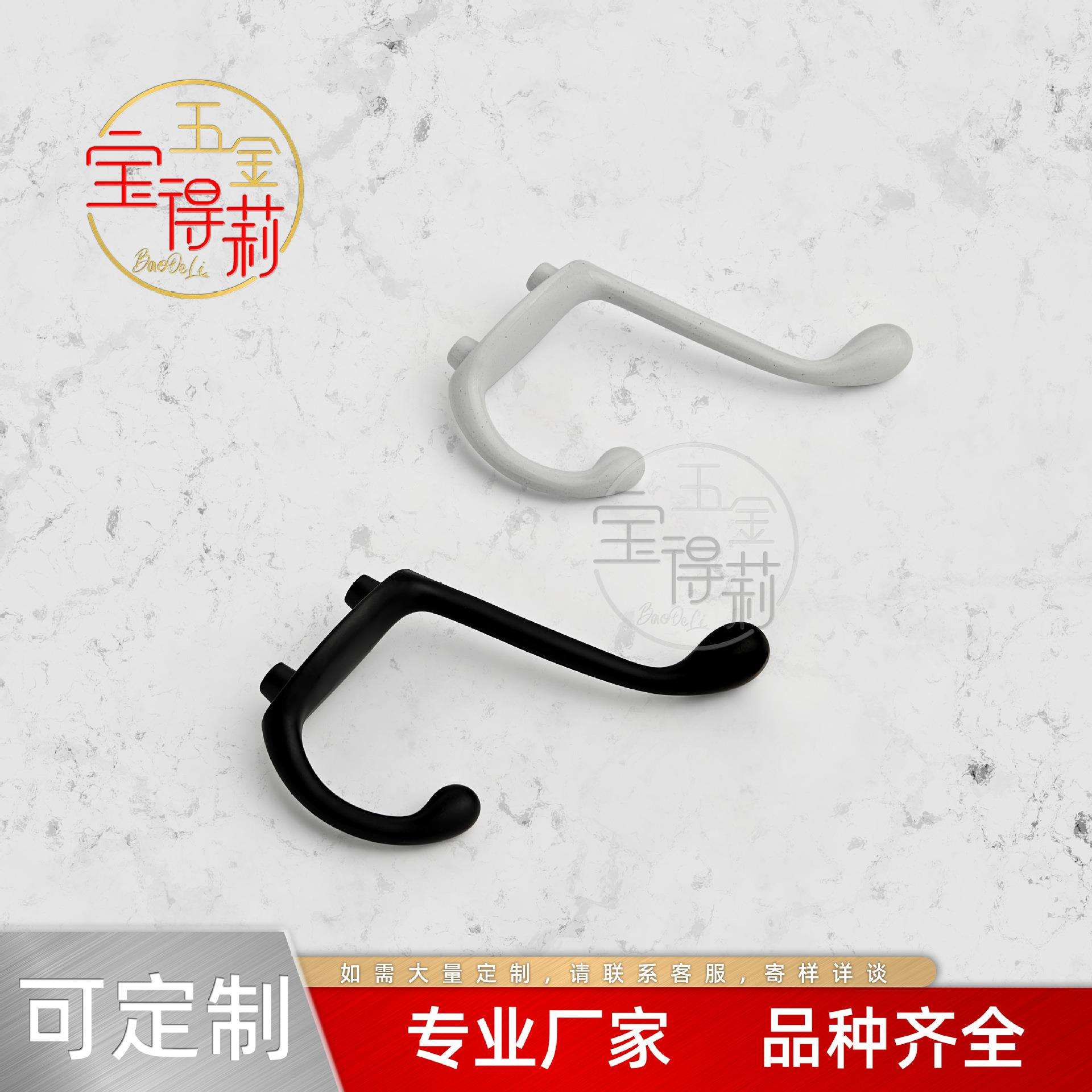 义乌黑色简约衣钩实心锌合金单孔厨房衣帽间防滑实心壁门后挂勾