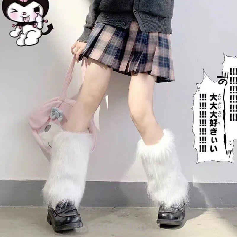 女童棉堆堆袜冬加厚少女雪地长筒护腿毛绒堆袜日系袜套