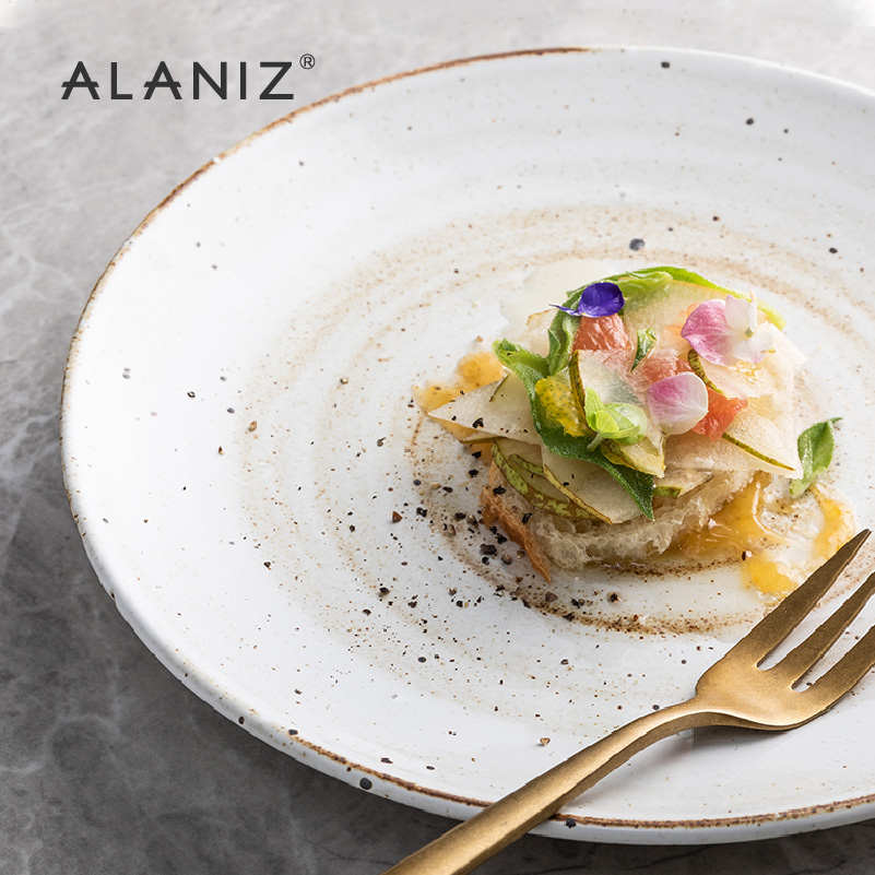alaniz南兹景柴烧西餐盘陶瓷盘子菜盘家用平盘北欧意面盘牛排盘