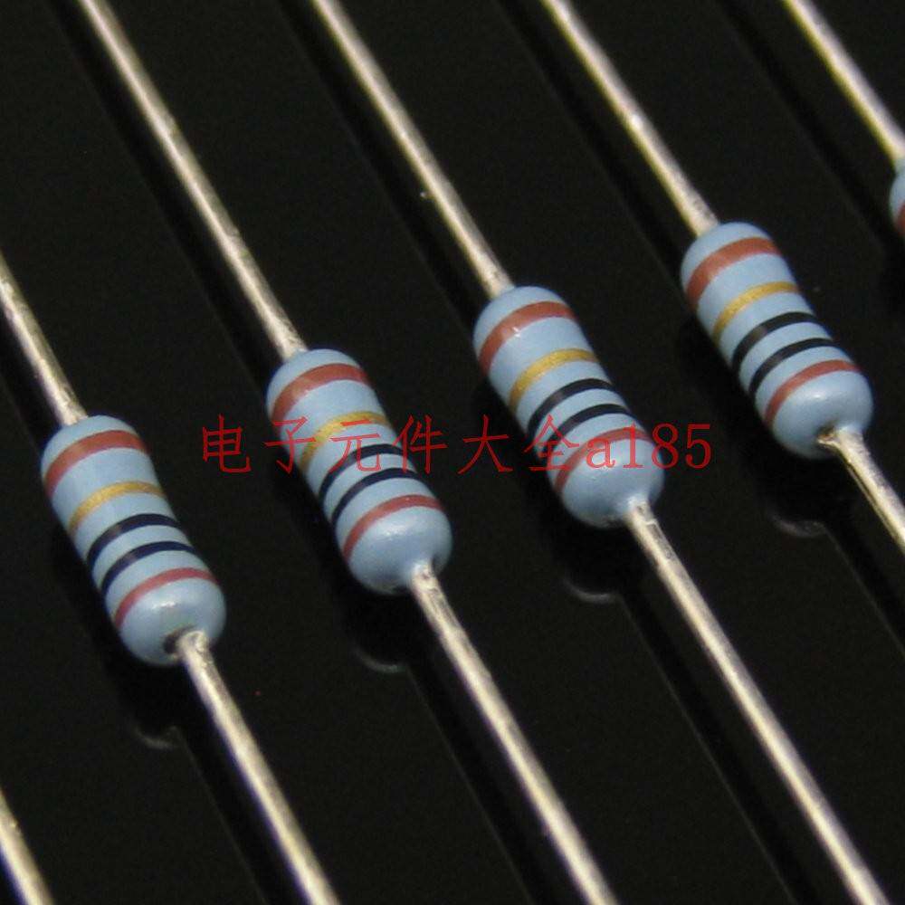 进口KOA色环电阻1/4W精度1%金属膜1R 10R 100R 1K 10K 100K 原装