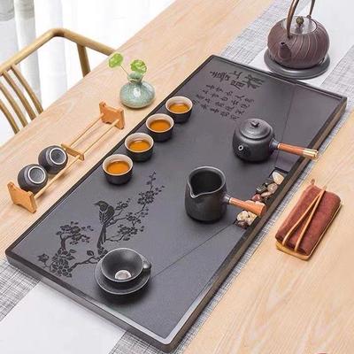 天然整11482块乌金公石盘单盘现代家用石头一体石茶台茶办室简材