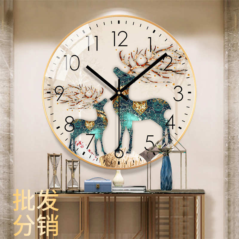 简约时钟北欧装饰钟表挂钟客厅现代艺术挂墙红家用时尚网大气创意