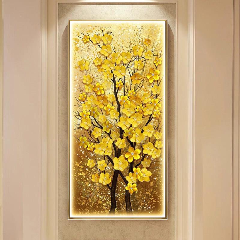 夜光现代无障碍豪华入口大厅装饰画幸运水晶瓷画过道壁画挂画好运