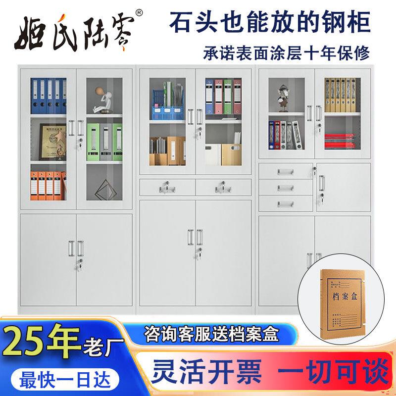 文件柜铁皮柜钢制办公柜资料柜档案柜凭证柜带锁抽屉储物柜子矮柜