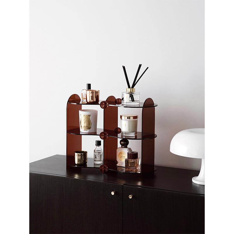 亚克力多层自由组合多动能桌面饰品收纳架厨房餐具整理简约置物架