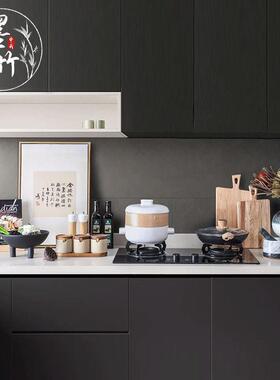 新中式简约风样板间厨房装饰品组合麦饭石锅具研磨器软装摆件套装
