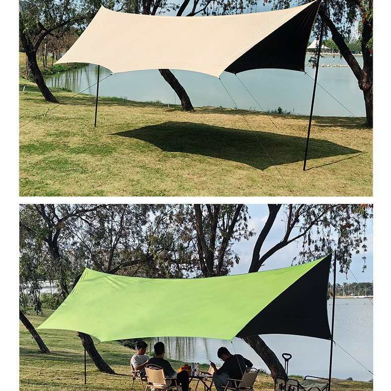 天幕户外3-4人牛津布加厚遮光黑胶遮阳棚防晒野营露营用品帐篷