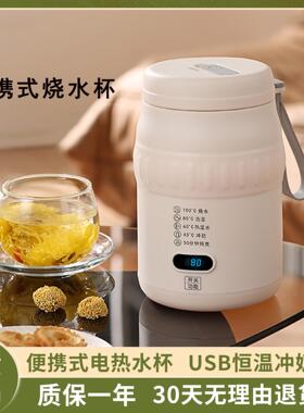 便携式烧水杯USB烧水壶差旅游加煮粥杯电热杯热奶杯恒温杯煮茶杯
