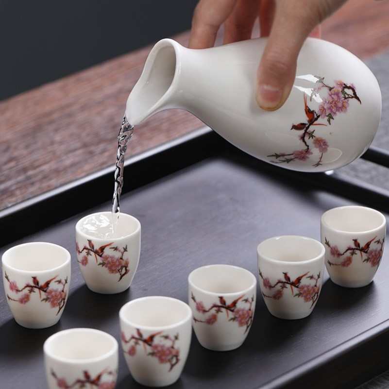 老式小酒盅特色白酒杯中国风陶瓷酒杯二两三钱小酒杯酒盏古风一口