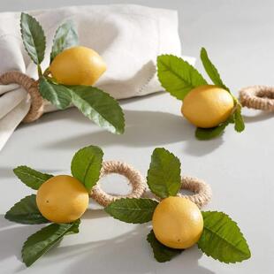 Wedding Handmade Napkin Rings柠檬餐巾环婚礼高档酒店口布圈