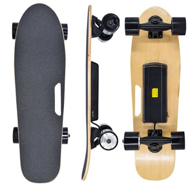 轮滑板板轻便枫木滑板翘智能四儿童板车电动单公路专业型小鱼