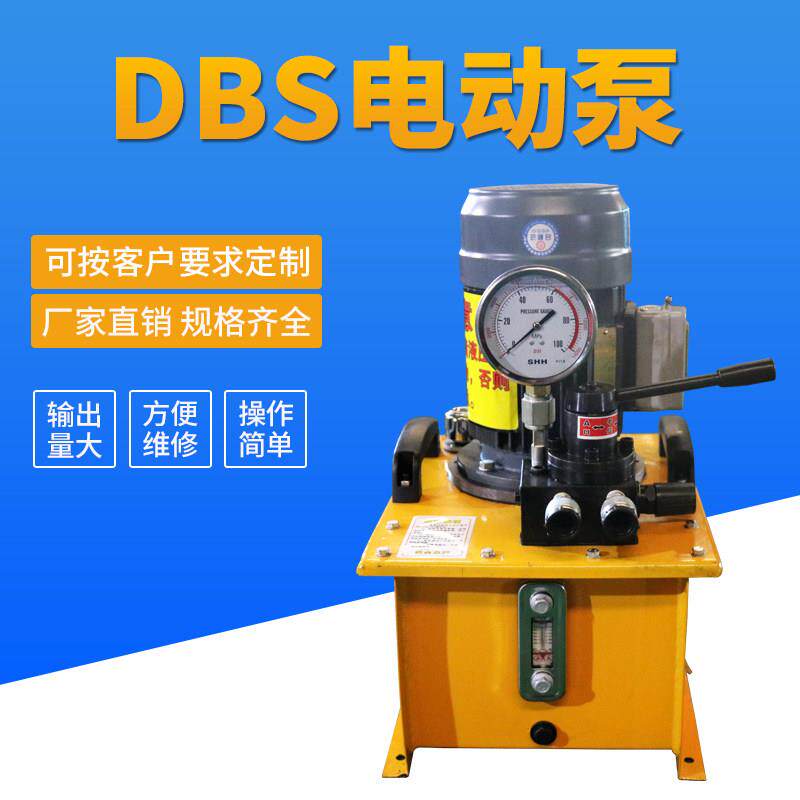 超高压液压电动泵站总成DBS大流量双油口小型电动液压帮浦220V/38
