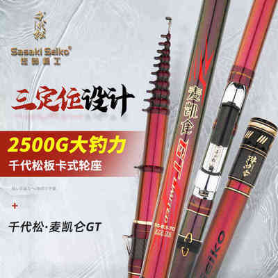佐崎精工千代松新款麦凯仑GT谷麦竿超轻超硬19调谷麦前打竿逗钓竿