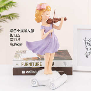 艺术儿童摆件创意女孩新房房间心柜台小少女装饰品青春歌舞摆设