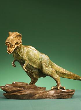 直销新款彩绘全铜恐龙霸王龙小摆件工艺品居家客厅玄关办公室桌面