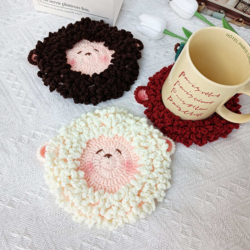 勾线手工编织荷花工编织diy材料钩针铃兰杯垫成品解闷手工自制