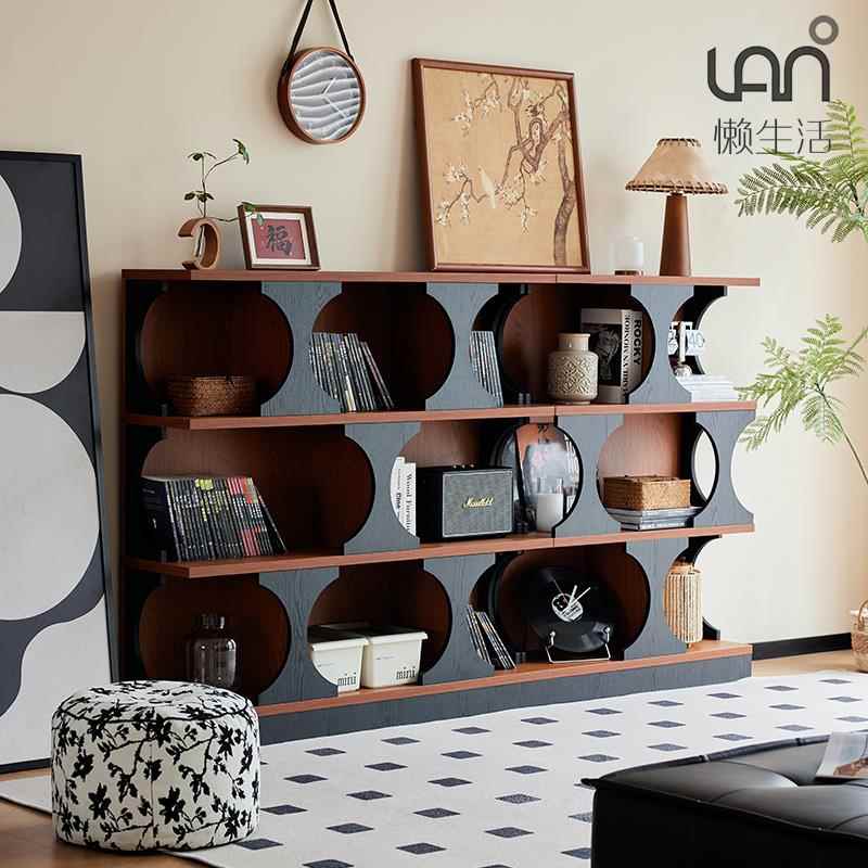 懒生活书架落地置物架异形组合书柜模块化矮客厅转角玄关展示架子