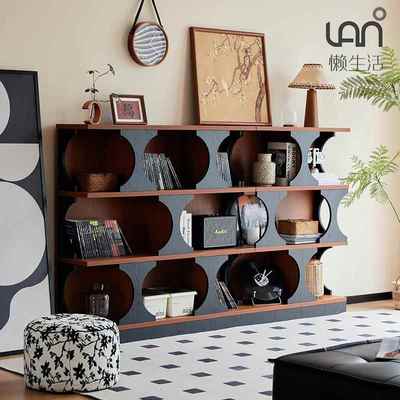懒生活书架落地置物架异形组合书柜模块化矮客厅转角玄关展示架子