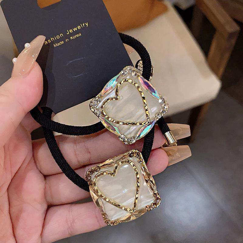 头绳爱心高级感锆石发圈丸子头盘发神器绑头发女扎头高马尾头饰,家庭/个人清洁工具,发圈/发网,淘宝优惠券,粉丝福利购,淘宝优惠卷