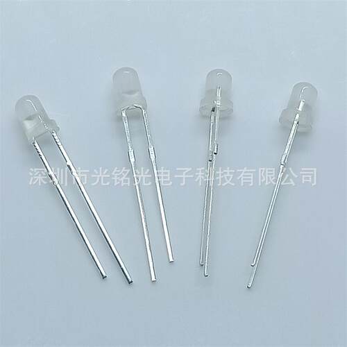工厂供应 F3/3mm雾状白发紫色 短脚LED发光二极管 圆头直插灯珠