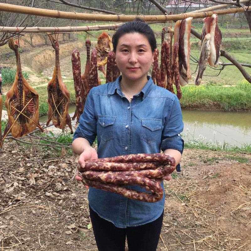 安徽咸味香肠风干腊肠农家自制手工腊味纯肉肠腊肠六安土特产腊肉