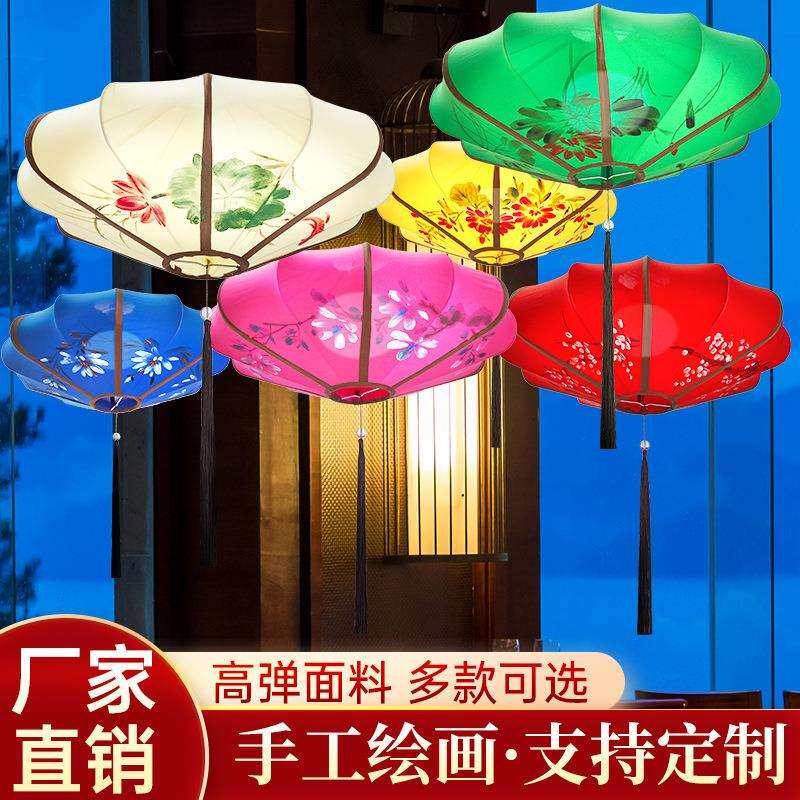 中式布艺灯笼景区亮化灯笼古典酒店茶楼吊灯饭店火锅店装饰灯笼